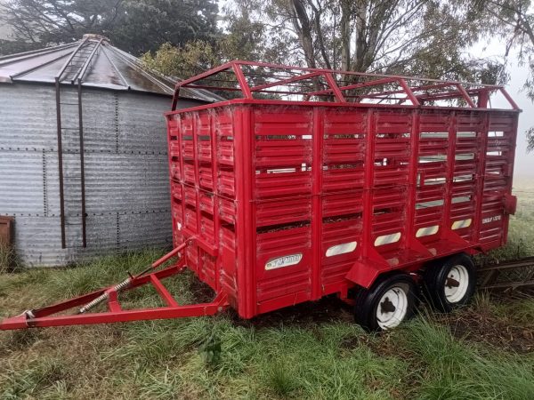 ACOPLADO JAULA J Y M MORO 4X2 CON ALTURA ESPECIAL, PORTON TRASERO, BALANCIN